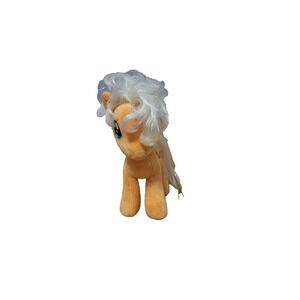 TY My Little Pony Applejack Plush 2015 Hasbro 8” Orange Yellow Tinsel Mane Tail